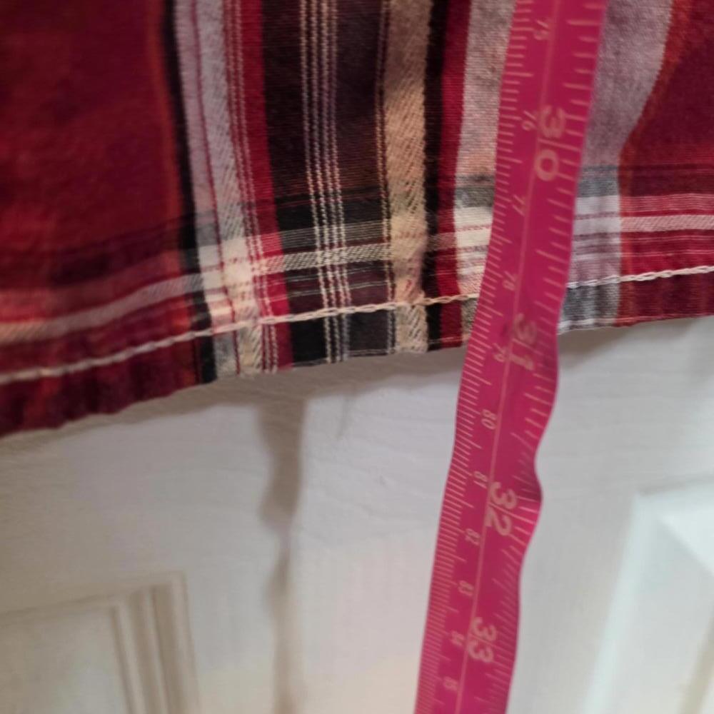 Surplus Men's Red Plaid Button-Up Shirt- XL - Picture 7 of 8